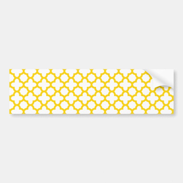 Autocollant De Voiture Yellow Quatrefoil Pattern (Devant)