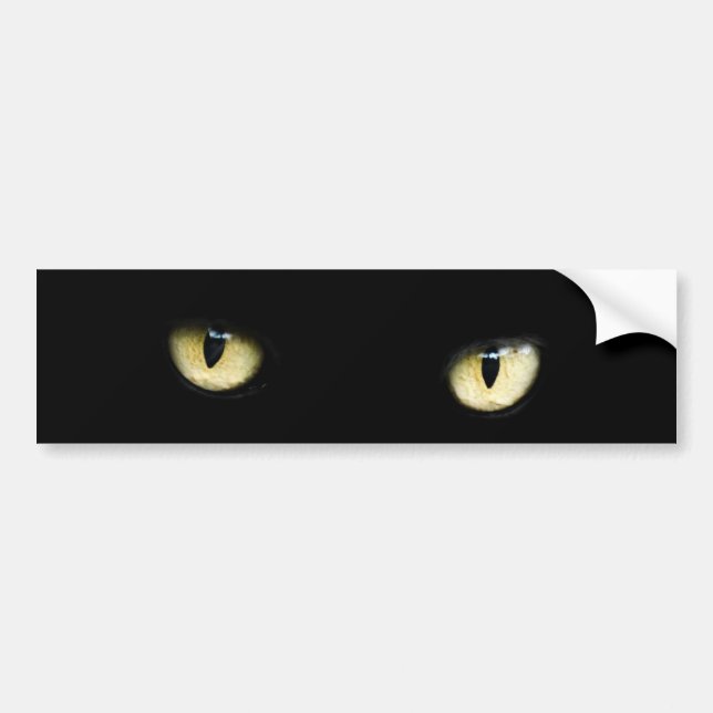Autocollant De Voiture yeux-218185 yeux chat noir regard jaune foncé (Devant)
