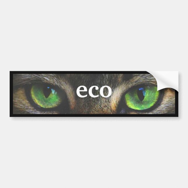Autocollant De Voiture Yeux de chat éco verts (Devant)