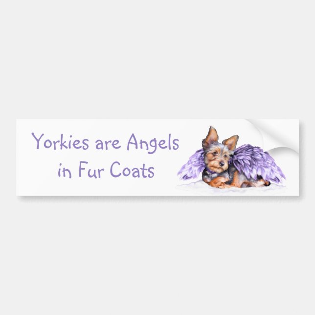 Autocollant De Voiture Yorkshire Terrier Yorkie Angel (Devant)
