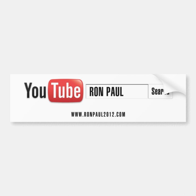 Autocollant De Voiture YouTube Ron Paul (Devant)