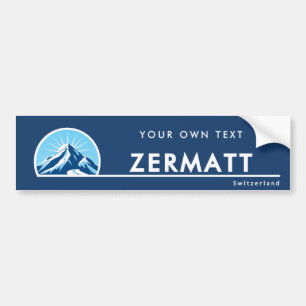 Autocollant De Voiture Zermatt Suisse station de ski de montagne
