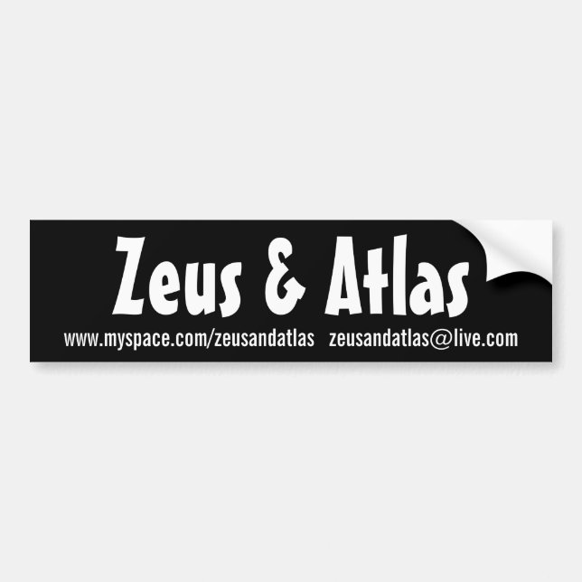 Autocollant De Voiture Zeus noir et adhésif pour pare-chocs d'atlas (Devant)