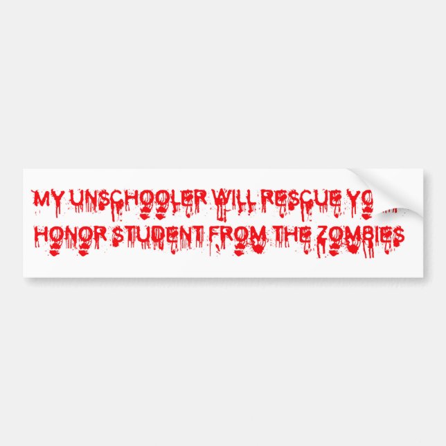 Autocollant De Voiture Zombi Bumpersticker (Devant)