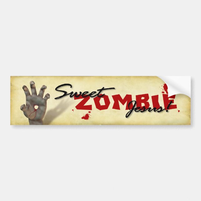 Autocollant De Voiture Zombi doux Jésus (Devant)