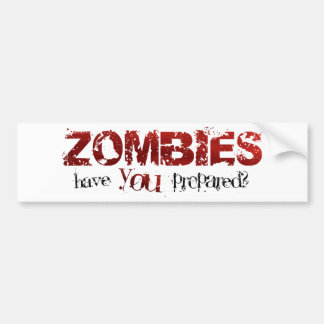 Autocollant De Voiture Zombis : Avez-vous préparé ?