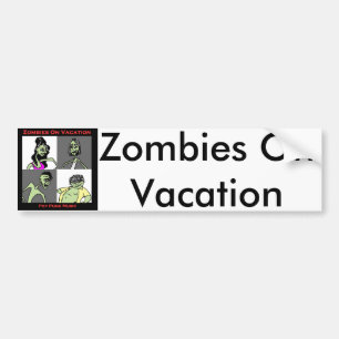 Autocollant De Voiture Zombis des vacances - quatre visages