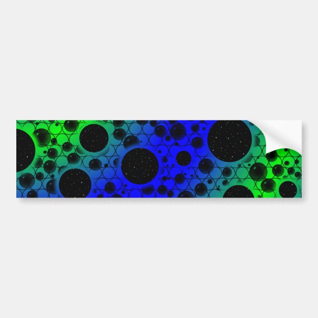Autocollant De Voiture Zones de bulles spatiales - Bleu/Vert (Devant)