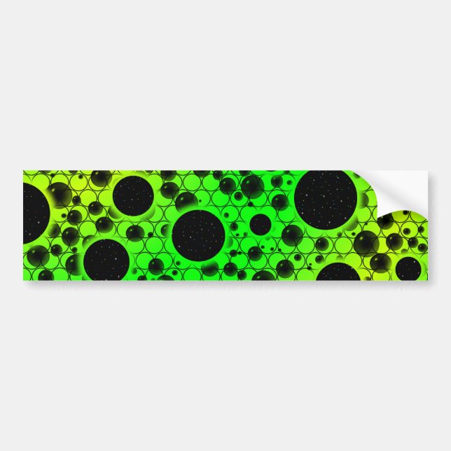 Autocollant De Voiture Zones de bulles spatiales - Vert/Lime (Devant)