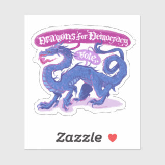 Autocollant de vote Dragons pour la démocratie