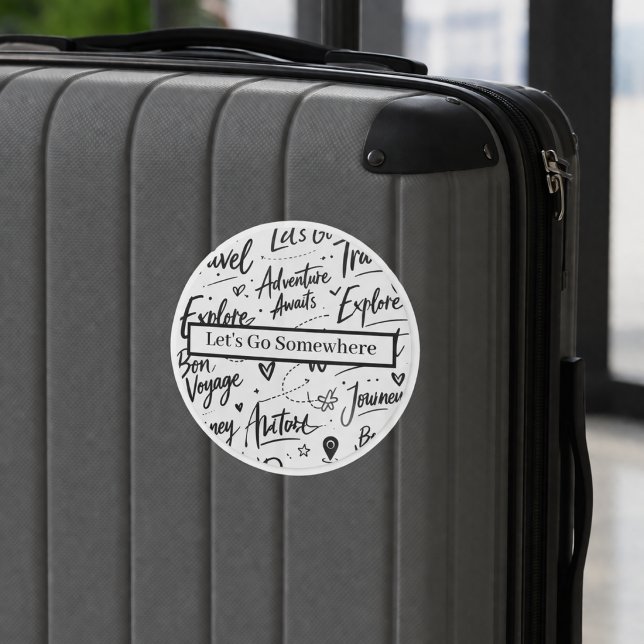 Autocollant de voyage amusant Aventure Design Noir (Créateur téléchargé)