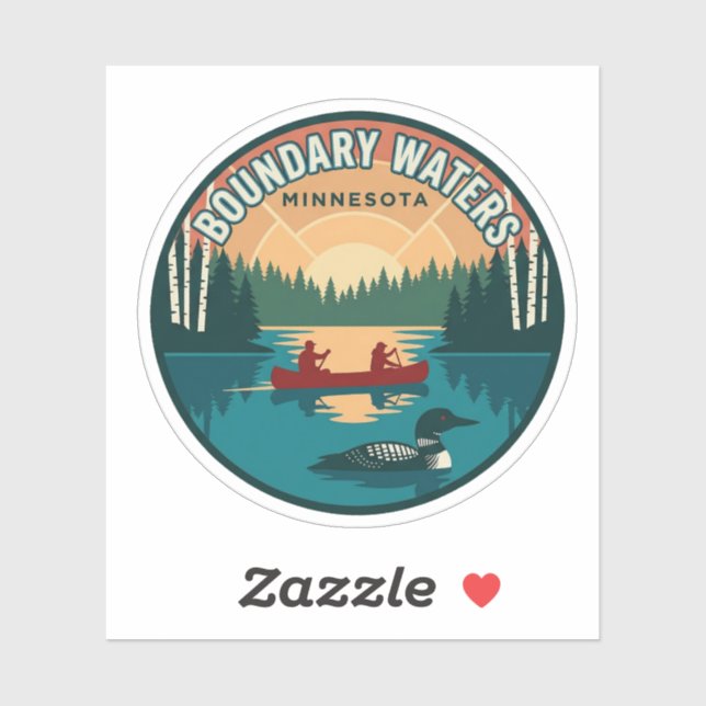 Autocollant de voyage Boundary Waters Minnesota (Feuille)