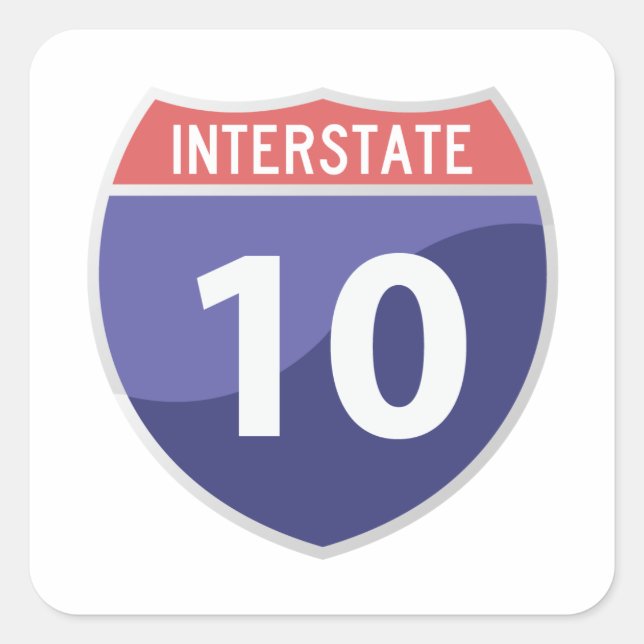 Autocollant de voyage de l'autoroute Interstate 10 (Devant)