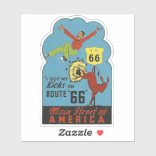 Autocollant de voyage de style Vintage Route 66