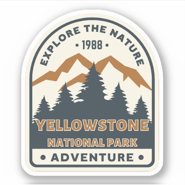 Autocollant de voyage du parc national Yellowstone (Devant)