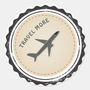 Autocollant de voyage élégant Badge Vintage voya