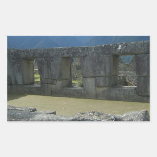 Autocollant de vue de fenêtre sur les ruines de pi