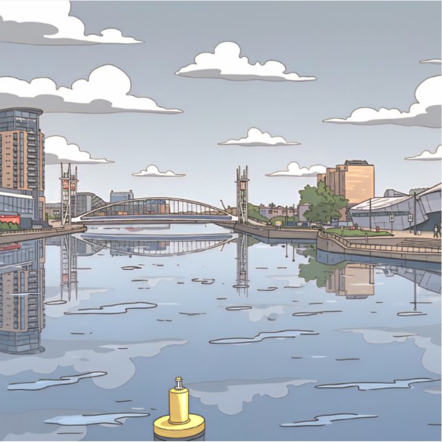 autocollant de vue de Salford Quays (Devant)