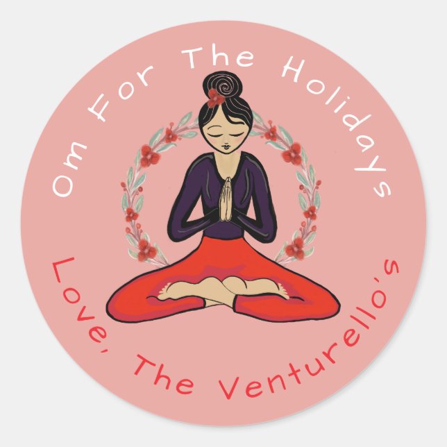 Autocollant de yoga Om pour les vacances (Devant)