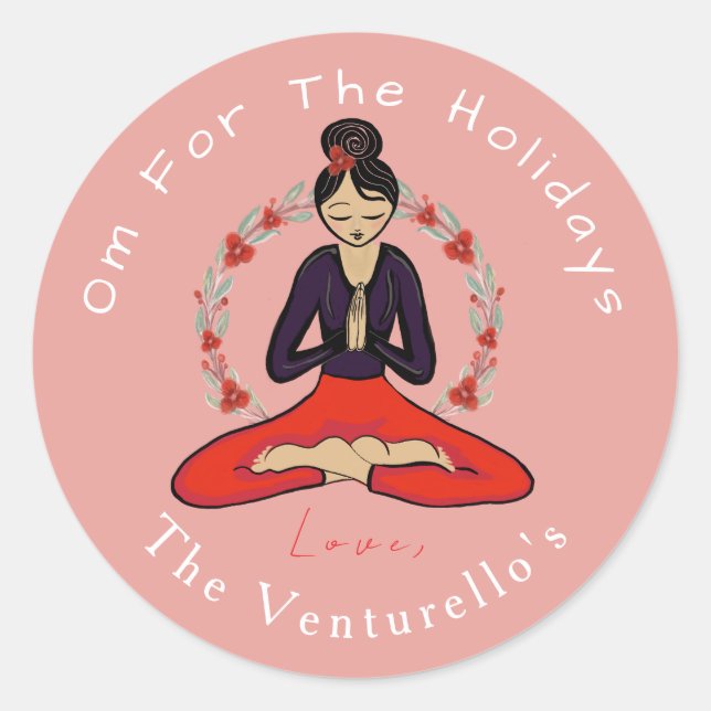 Autocollant de yoga Om pour les vacances (Devant)