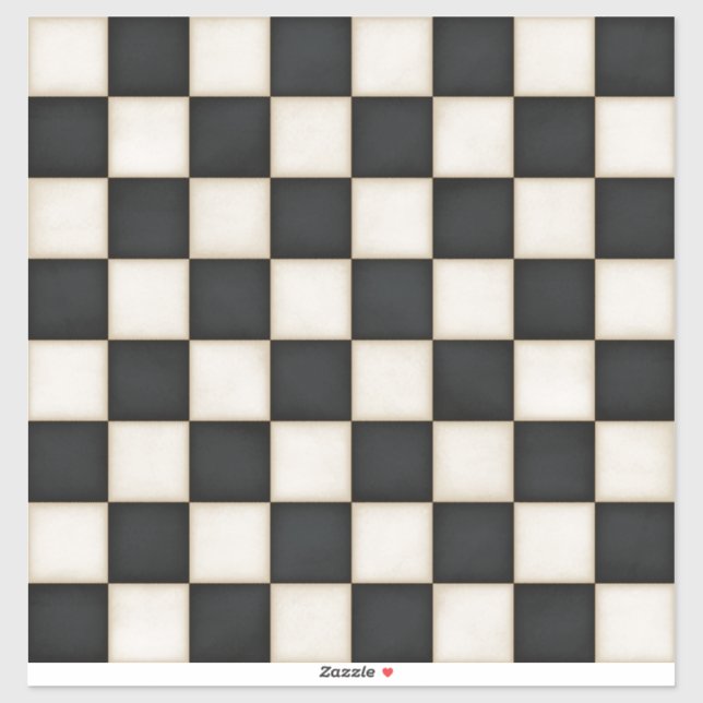 Autocollant d'échiquier sur mesure Noir & Blanc An (Feuille)