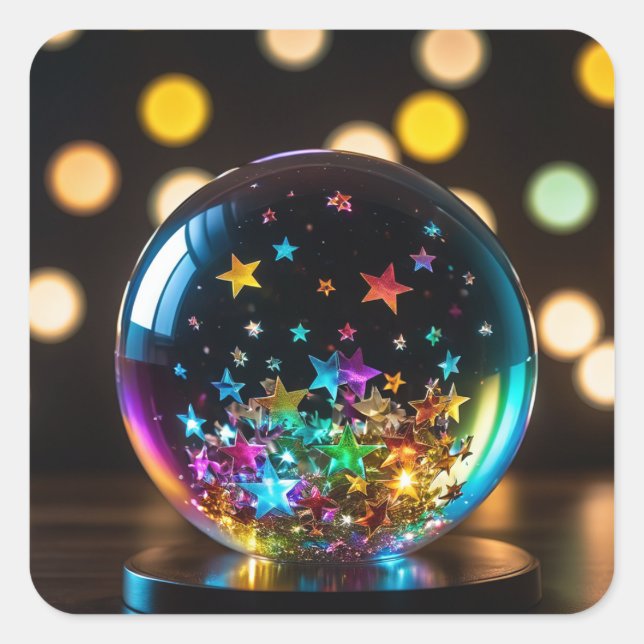 Autocollant décoratif carré. (Devant)