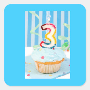 Autocollant décoratif Upsherin - Blue 3 Cupcake