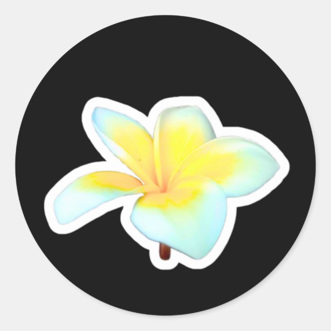 Autocollant découpé à la forme de fleur de frangip (Devant)