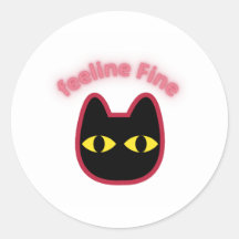 Autocollant découpé Chat Néon en forme Fine
