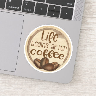 Autocollant découpé drôle de café
