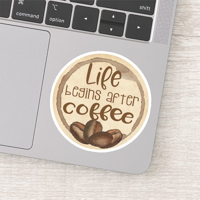 Autocollant découpé drôle de café (Détail)