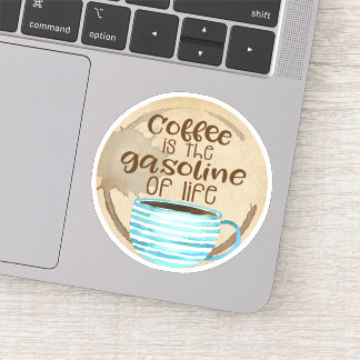 Autocollant découpé drôle de café