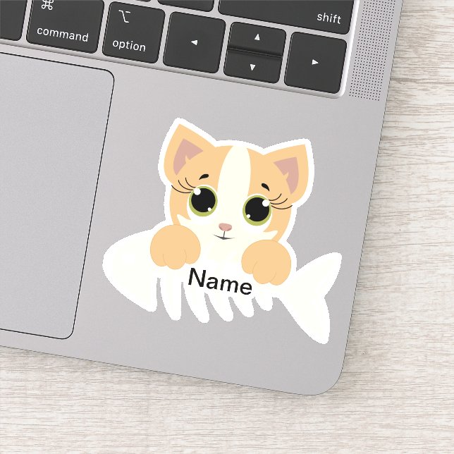 Autocollant découpé en forme de chat Kitty (Détail)