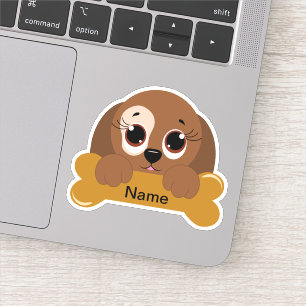 Autocollant découpé en forme de chiot