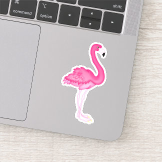 Autocollant découpé en forme de flamant rose de de