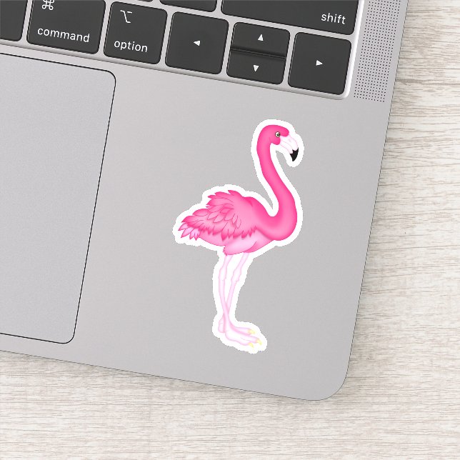 Autocollant découpé en forme de flamant rose de de (Détail)
