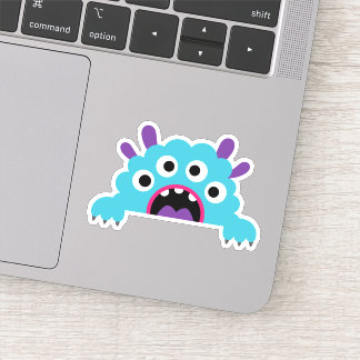Autocollant découpé en forme de monstre de dessin