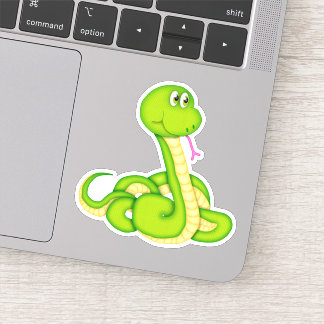 Autocollant découpé en forme de serpent dessiné
