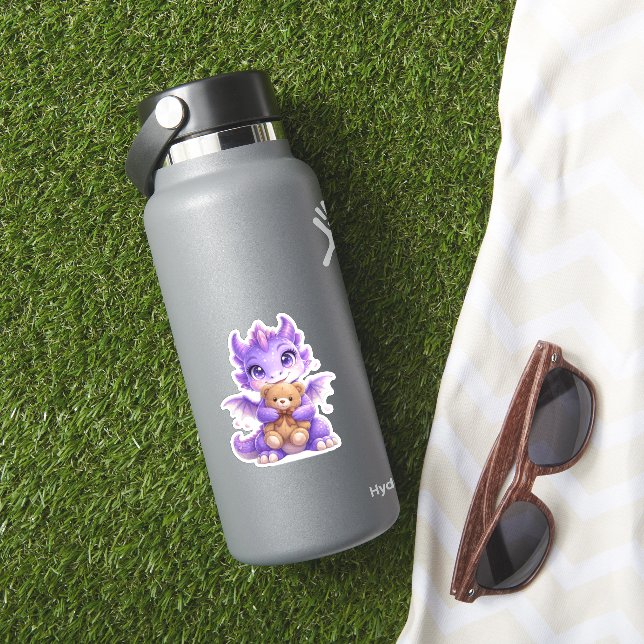 Autocollant découpé en forme d'ours en peluche fai (HydroFlask Insitu)
