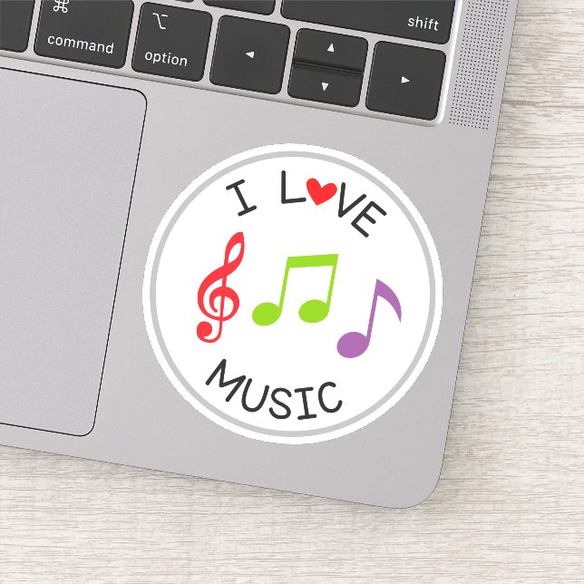 Autocollant découpé I Love Music School (Détail)