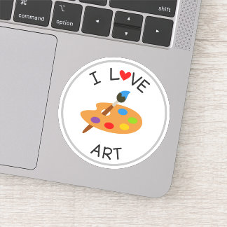 Autocollant découpé J'aime l'école d'art