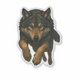 Autocollant découpé Loup