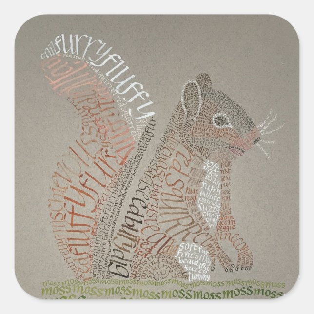 Autocollant d'écureuil rouge (Devant)