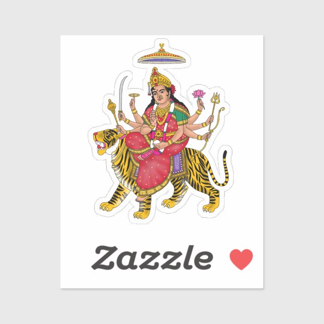 Autocollant Déesse Durga (Feuille)