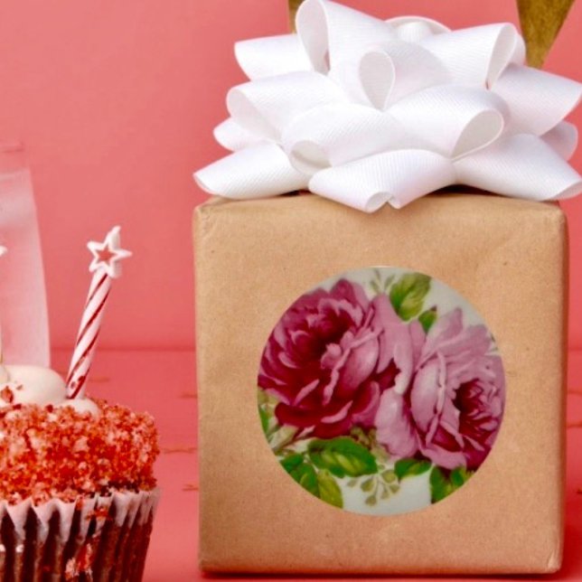 Autocollant d'élégance vintage Rose de chou (Créateur téléchargé)