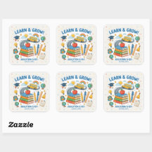 Autocollant d'élément scolaire mignon Apprendre & 