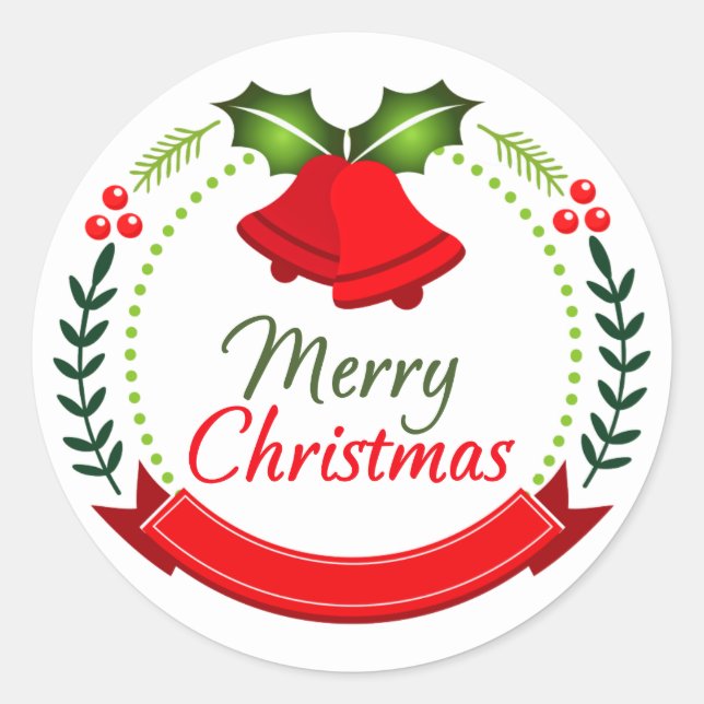 Autocollant d'éléments de couronne de Noël joyeux (Devant)