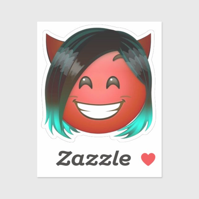 : Autocollant d'emoji de diable joueur (Feuille)