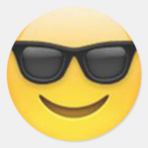 Autocollant d'emoji de lunettes de soleil