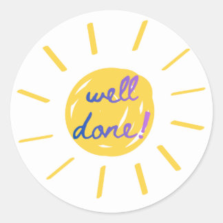 Autocollant d'encouragement coloré « Bien fait ! »